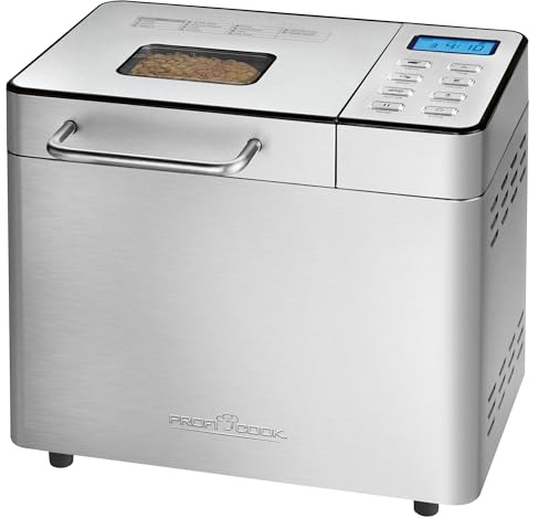 ProfiCook® Brotbackautomat mit Timer | morgens mit warmem Brot aufwachen | Krustenbräunung einstellbar (hell, mittel, dunkel) | 13 Programme | Bread Maker | Brotbackmaschine | Backautomat PC BBA 1282