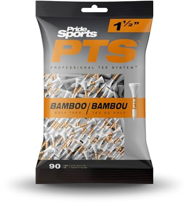 Pride Uni Pts Bamboo Golf Tee, Weiß/Orange, 38 mm EU