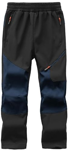 HFDWYJ Winterhose Kinder Gefütterte Skihose Jungen Thermohose wasserdichte Winddichte Wanderhose Outdoor Softshell Hose