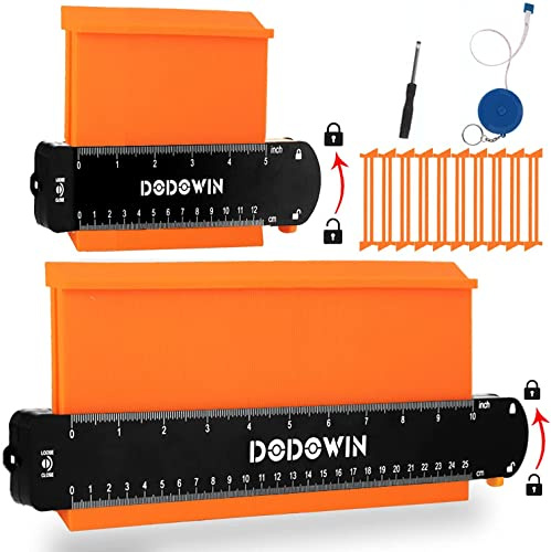DODOWIN Konturenlehre Groß 2pcs, Konturenlehre Mit Feststeller, Laminat Schablone, Valentinstag Geschenk für Ihn Ehemann, Geschenke für Opa Männer, Geburtstagsgeschenk für Papa