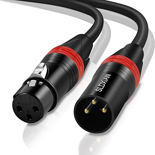 SLDXIAN XLR Kabel, Mikrofonkabel Stecker auf Busche(1M) | XLR Verlängerung für Verstärker, Mixer, Lautsprecher