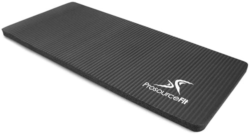 ProsourceFit Extra dickes Yoga-Knieschoner und Ellbogenkissen, 15 mm, passend für Standard-Matten für schmerzfreie Gelenke bei Yoga, Pilates, Bodentraining, 2,0 kg x 6, Black