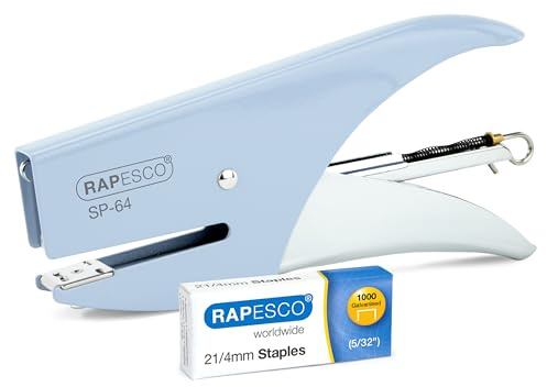 Rapesco 1376 SP-64 Heftzange und 1000 Heftklammern des Typs 21/4mm, 12 Blatt Kapazität, Hellblau