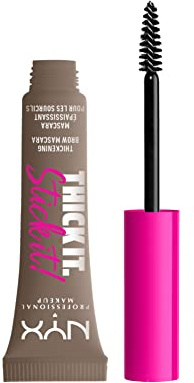 NYX Professional Makeup Augenbrauen-Mascara mit bis zu 16h Halt, Für getönte und vollere Augenbrauen, Thick It. Stick It! Brow Mascara, Taupe (Braun)