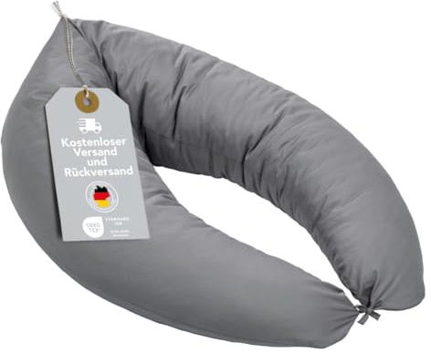 XDREAM Stillkissen XXL 40 x 190 cm | Schwangerschaftskissen, Lagerungskissen, Seitenschläferkissen | 100% Mikrofaser | 60 Grad waschbar | Bändern zum Knoten | Öko-TEX® | 190 x 40 cm
