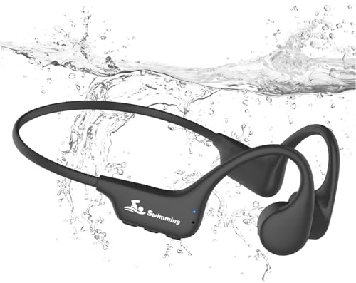 ANSTEN Kopfhörer Schwimmen,IPX8 wasserdichte Kopfhörer Schwimmen | mit MP3-Player 8GB Speicher, Knochenschall KopfhöRer Bluetooth 5.4 für Laufen,Radfahren,Surfen(Schwarz)