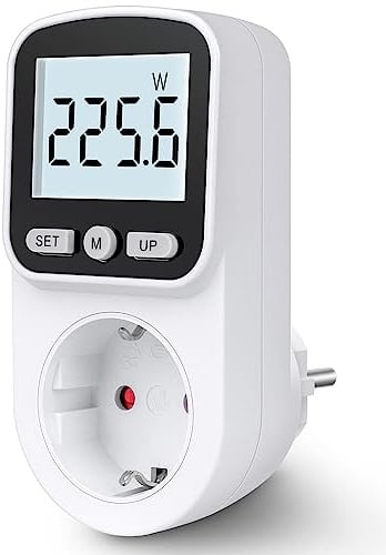 Stromzähler für Steckdose Stromverbrauchsmesser Steckdose 8 Modi, Strommessgerät Steckdose Energiekostenmessgerät Hintergrundbeleuchtung Großes LCD KWH Watt Energiemessgerät Leistungsmesser Steckdose