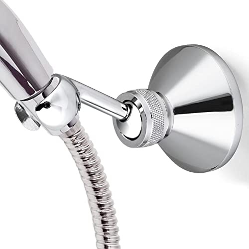 Duschkopfhalter verstellbar, YTTX Wandhalterung für Handbrause - Aus chromplattiertem Kupfer, für Standard-Duschschläuche (22,2 mm), silber, 10,4 x 6,4 cm
