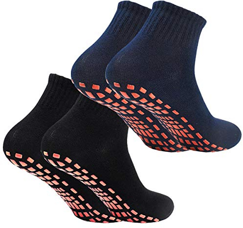 NATUCE 2Paar Anti-Rutsch-Socken Rutschsocken Stopppersocken ABS Yoga Socken für Erwachsene Männer Herren Antirutsch Sportsocken