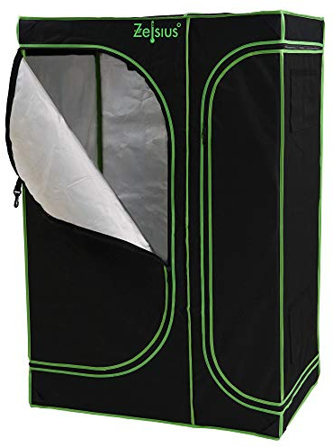 Zelsius Growzelt MyHomeGrow 2-in-1 Grow Tent | Indoor Growroom | schwarz grün | Growschrank Darkroom Pflanzenzelt Gewächshaus Zuchtzelt (90 x 60 x 135 cm)