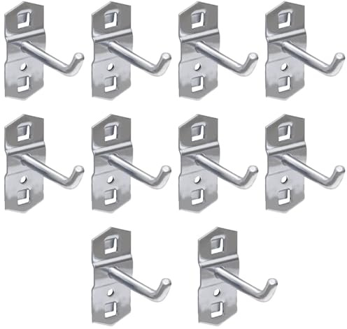 10 Pack Supermarkt Regal Haken, Heavy Duty Quadrat Loch Platte Haken, Metall Display Regal Haken für Supermarkt Garage Einzelhandel (50mm)