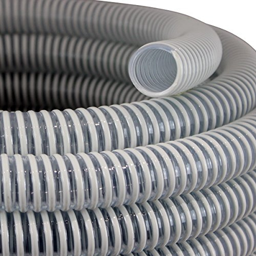 GT Market Saugschlauch/Druckschlauch, Ali-Flex, Durchmesser 40 mm, Länge: 25 m, Weiss/Transparent