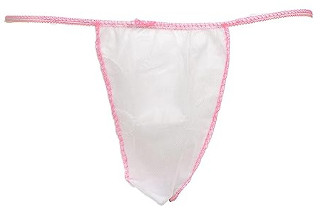 WellTouch Einweg String Tanga-Damen weiß | Tangahöschen mit Baumwollzwickel | Zubehör für kosmetische & medizinische Behandlungen | Professioneller Hygiene-Minislip für den Praxisbedarf