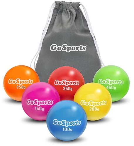 GoSports Plyometrische gewichtete Bälle für Baseball- und Softball-Training, 6er-Pack, mit variablem Gewicht zur Verbesserung von Kraft und Mechanik, Set Pro