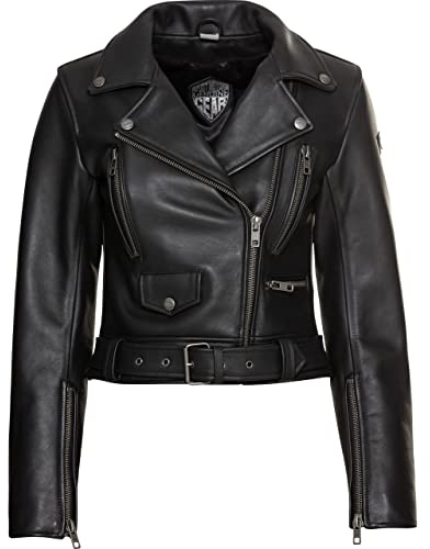 Spirit Motors Motorradjacke mit Protektoren Motorrad Jacke Bad Bonnie Damen Lederjacke schwarz L, Lifestyle, Ganzjährig