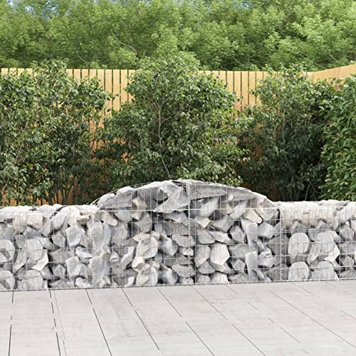 Xichuzi Gabione mit Hochbogen, Gabionenkörbe, Gabionen Hochbeet, Steinkorb, Gabionengitter, Drahtkorb Für Pflanzen, Kräuterspirale Für Garten, 300x50x60/80 cm Verzinktes Eisen