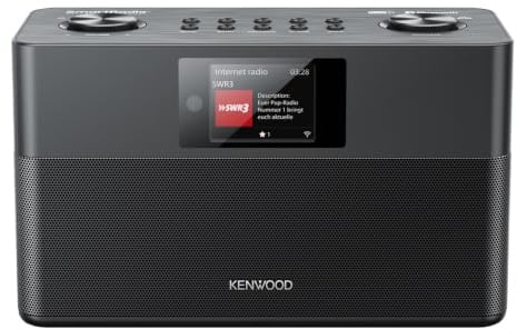 KENWOOD CR-ST100S-B Stereo Smart-Radio, Internetradio, DAB+, WLAN, Schwarz | BT, UKW, 2 x 10 W RMS, Bassreflex, USB, Line-In/-Out, Wecker, Sleeptimer, Farbdisplay, Fernbedienung