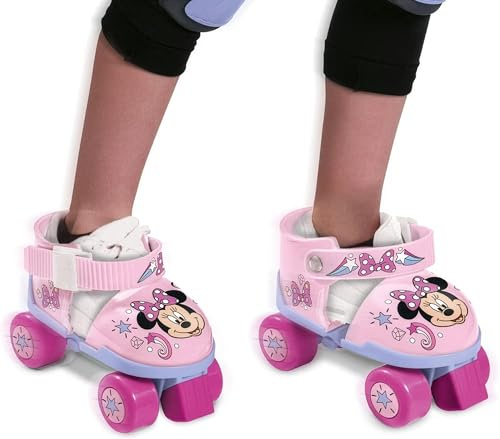 Mondo Toys - Minnie Disney verstellbare Rollschuhe für Kinder - verstellbare Größe 22 bis 29 - komplettes Set aus transparenter Tasche, Ellbogenschützer und Knieschützer - 28701