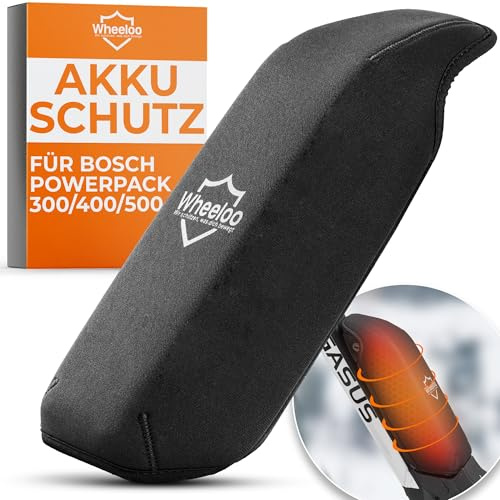 WHEELOO E-Bike Akku Schutzhülle für Bosch Powerpack I Erhöht Laufzeit & Lebensdauer I für Powerpack 300/400/500 CX Performance Active-Line I gegen Kälte und Schmutz I Akkuschutz Abdeckung