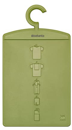 Brabantia - Faltbrett - Kleiderfaltbrett - Einfacher Tischordner - für T-Shirts & Pullover - mit Haken zum Aufhängen - Garderobenzubehör - Kleiderorganisator - Calm Green - 38,2 x 0,5 x 21,3 cm