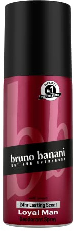 Bruno Banani Fragrance Loyal Man Deo Bodyspray, Körperspray mit aromatisch holzigem Herrenduft, 24 Stunde lang anhaltend, 150 ml (1er Pack)