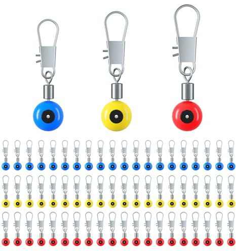 INNAL 100 Stück Angelwirbel Set Angeln Barrel Wirbel Angeln Wirbel mit Karabiner Angeln Drehgelenk Wirbelsortiment Angeln Angelzubehör Enthält 3 Größen