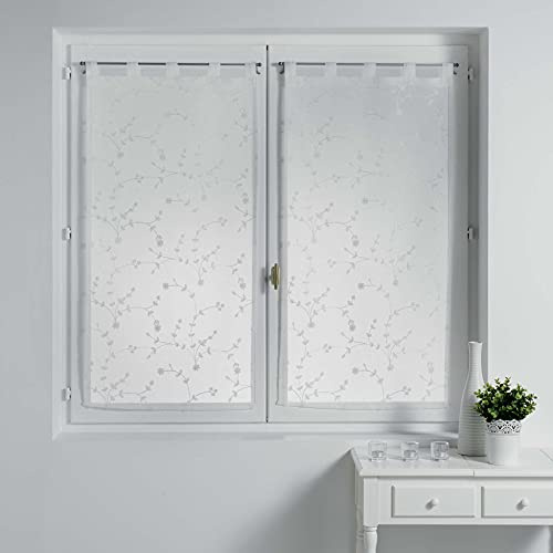 Douceur d'Intérieur 1 Paar, Schleier, weiß/weiß, 2 x 60 x 90 cm