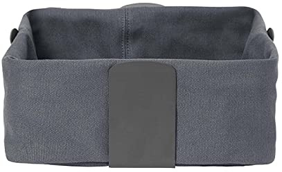 blomus Brotkorb -DESA- | Stahl pulverbeschichtet/100% Baumwolle | Magnet | Größe L | H 10 cm x B 26 cm x T 26 cm