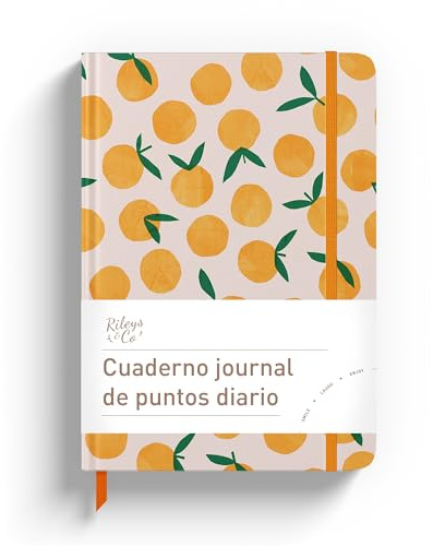 Rileys Bullet Journal A5, Gepunktet, 240 Seiten (Orange) | Hardcover, Inkl. Lesebändchen und Gummiband