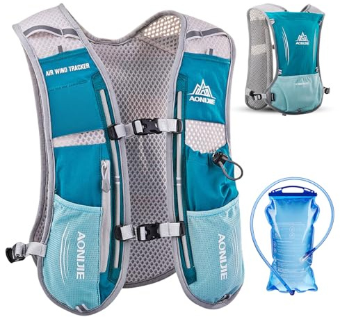 TRIWONDER 5L Ultraleichter Trinkrucksack, Trinkweste, Hydration Pack Fahrradrucksack mit 1.5L Trinkblase oder 500ML Wasserflasche für Marathon, Laufen, Wandern