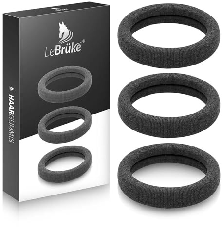 Lebrüke® 50 Haargummis Zopfgummis - Schwarz - Sehr elastisch & Starker Halt