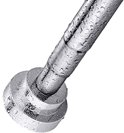 KzGrit Duschvorhangstange, Edelstahl, ohne Bohren und Rost, rutschfest, verstellbare Spannfederstange, ausziehbare Teleskopstange für Schrank, Badezimmer, Fenster oder Türen (66-165,1 cm)