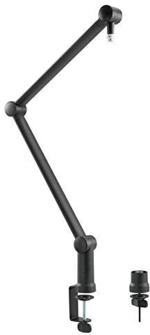 LogiLink AA0127 - Professioneller Mikrofonarm mit klappbarem Scherenarm f?r Game Streaming/Podcasts/Broadcasts etc, 360? drehbar und Flexible Winkelverstellung,Schwarz