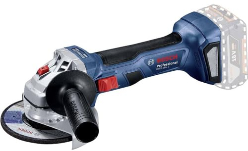 Bosch Professional 18V System Akku Winkelschleifer GWS 18V-7 (inkl. Zusatzhandgriff, Aufnahmeflansch, Schutzhaube, Spannmutter, Zweilochschlüssel, ohne Akku/Ladegerät)