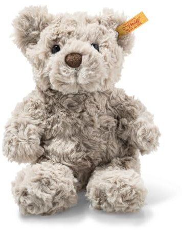 Steiff Soft Cuddly Friends Honey Teddybär hellgrau 18 cm, Teddy aus flauschigem Plüsch, Grau