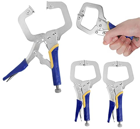 AZKEEGREY 3 Stück Gripzange C Form, 17,5 cm Schweißen Gripzange, Metall | C Klemme für Holzbearbeitung