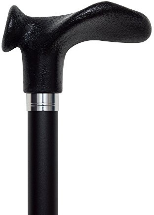 Gehstock Gehhilfe Leichtmetall mit anatomischem Comfort-Griff schwarz (Rechts)