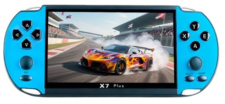 YHFITN Retro-Spielekonsole mit 5,5-Zoll-IPS-HD-Bildschirm, MP3-/MP4-Player und TV-Anschluss, Weihnachts- und Geburtstagsgeschenke (Blue)