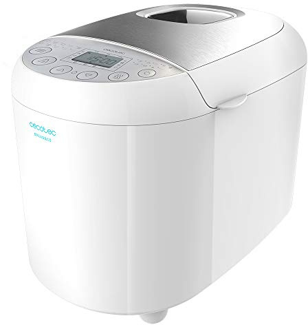 Cecotec Backbrotautomat Bread&Co 1000 Delicious. 550 W, 19 Programme, 1 kg, 15 programmierbare Stunden, spülmaschinenfeste Schüssel, Rezeptbuch, weiß