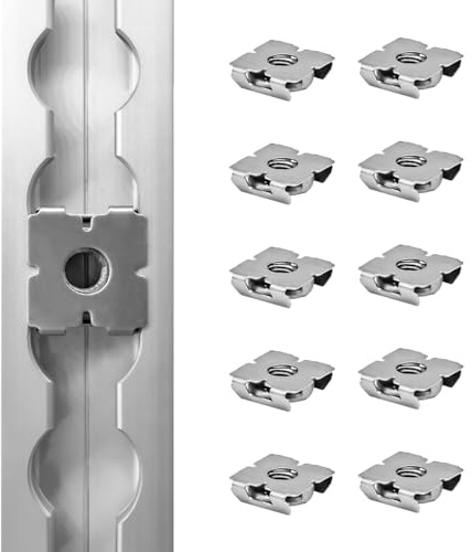 LASIPROFI - Zurrschienenmutter M8 für Airlineschiene | Airlineschiene Fitting im 10er Set, mit Clip zum Einsetzen | Belastbarkeit: 900kg (vertikal), 400kg (horizontal); Größe: 24,3 x 19,1 x 7,3mm