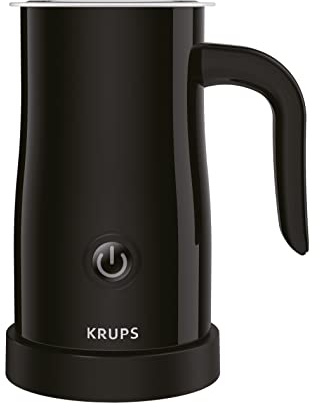 Krups elektrischer Milchaufschäumer, bis zu 150 ml Aufschäumkapazität, Bedienung auf Knopfdruck, einfache Reinigung dank Antihaftbeschichtung, automatische Abschaltung, Milchschäumer, Schwarz, XL1008