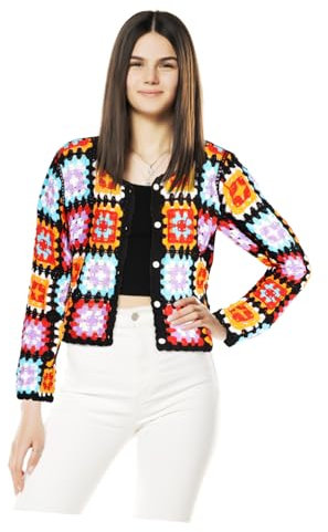 DEARMAMY Damen Strickjacke aus Polyacrylonitrilfaser Leicht und Figurbetont mit Knopfverschluss als Überwurf für Kleider