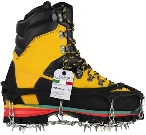 Schuh-Spikes für Schnee und Glatteis. Steigeisen Grödel mit Krallen aus Edelstahl. Edelstahl-Zähne für Outdoor-Sport, Wanderungen, Spazieren im Winter (Size L)