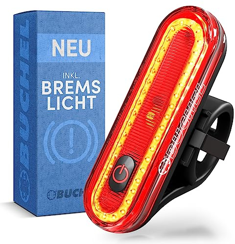 Büchel Fahrrad Rücklicht LED I Aufladbar I StVZO zugelassen I Rücklicht Fahrrad, Rücklicht Ebike, Fahrradlicht hinten, Fahrrad rücklicht led
