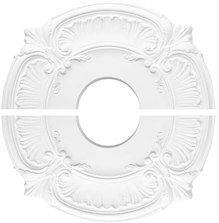 Split Deckenmedaillon - Deckenmedaillon Für Hausbeleuchtung | Abdeckung Deckenleuchten | Stuckrosette Decke, Deckenrosette | Elegante PU Zierleiste Lampenschirm Selbstklebend Für Schlafzimmer Wohnzim