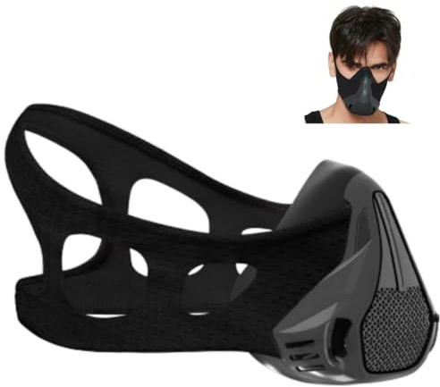 Sportmasken für Fitness, Lauftraining, Gesichtsmaske für große Höhen zur Verbesserung von Widerstand, Cardio und Ausdauerlaufmaske.Phantom trainingsmask (Schwarz, L)