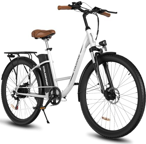 COLORWAY 28*2,0 E-Bikes, mit bürstenlosem 250W Motor. Elektrofahrräder mit eingebautem 36V 15Ah Akku, 7 Gängen, LCD-Display, Stoßdämpfergabel.