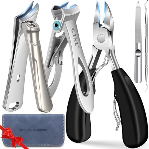 Nagelknipser für Senioren Dicke Zehennägel, 16mm/37mm breite Öffnung Heavy Duty Zehennagelknipser für Männer dicke Nägel, 45 Grad scharfe abgeschrägte gebogene Klinge eingewachsene Nagelzwicker