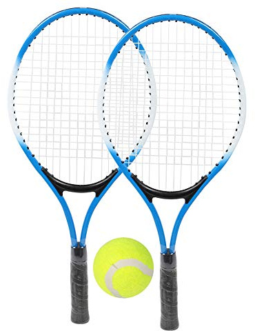 Alvinlite Kinder-Tennisschläger mit Tragetasche, weichen Trainingsbällen und Badminton-Birdies, Tennisschläger-Geschenkset für Kinder im Freien und Indoor-Sport(Blau) Kinder-Tennisschläger