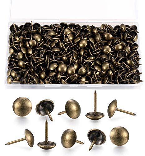 200 Stück Polsternägel, Ziernägel antik Bronze, Möbel Heftzwecken, Reisszwecken mit Kunststoff Aufbewahrungsbox (11 * 17 mm)